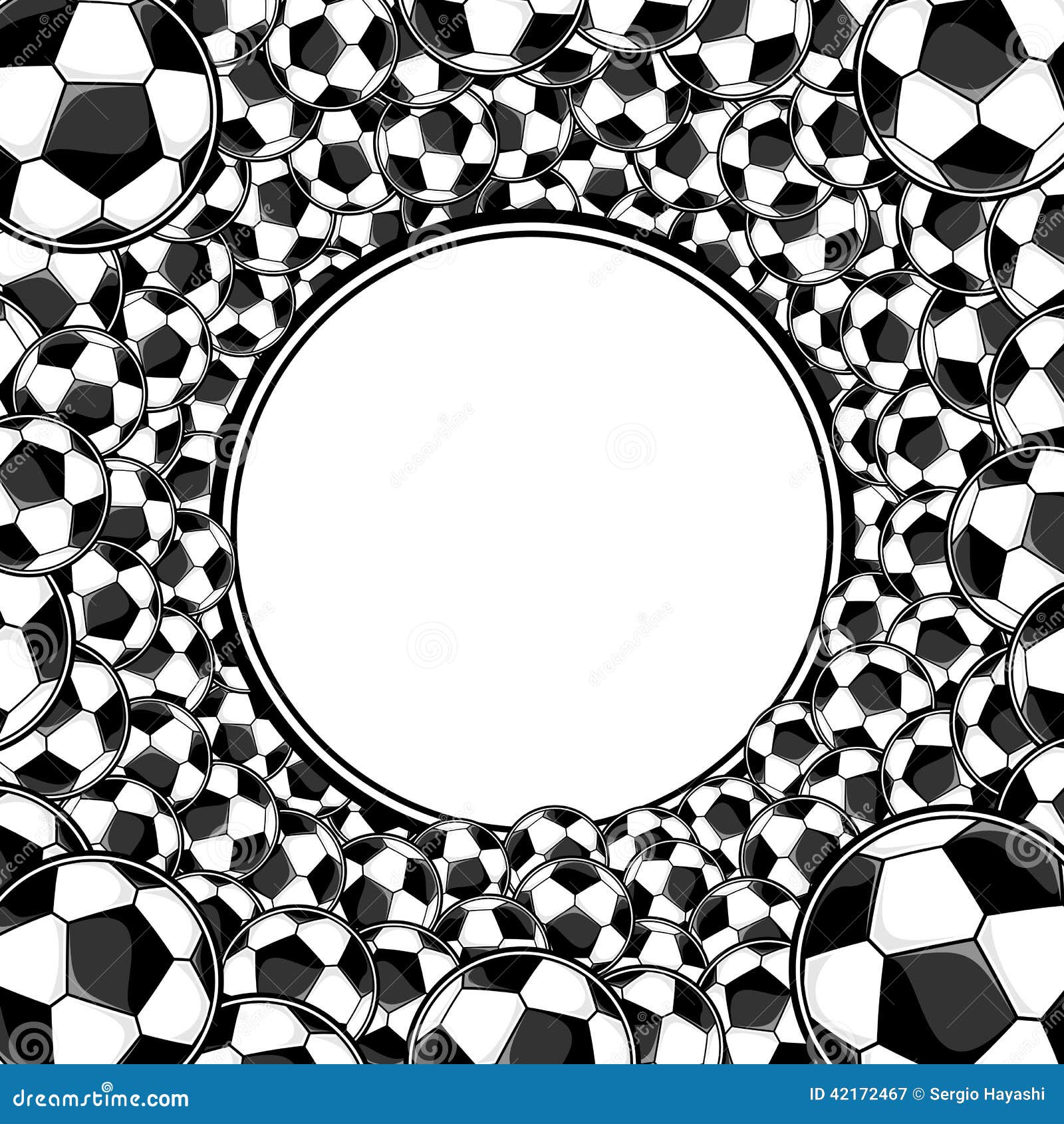 Soccer Balls Circle Framed Background Stock Vector Image 42172467