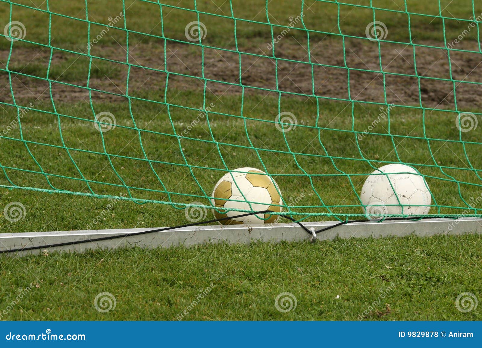Soccer balls in goal stock photo. Image of sport, score 9829878