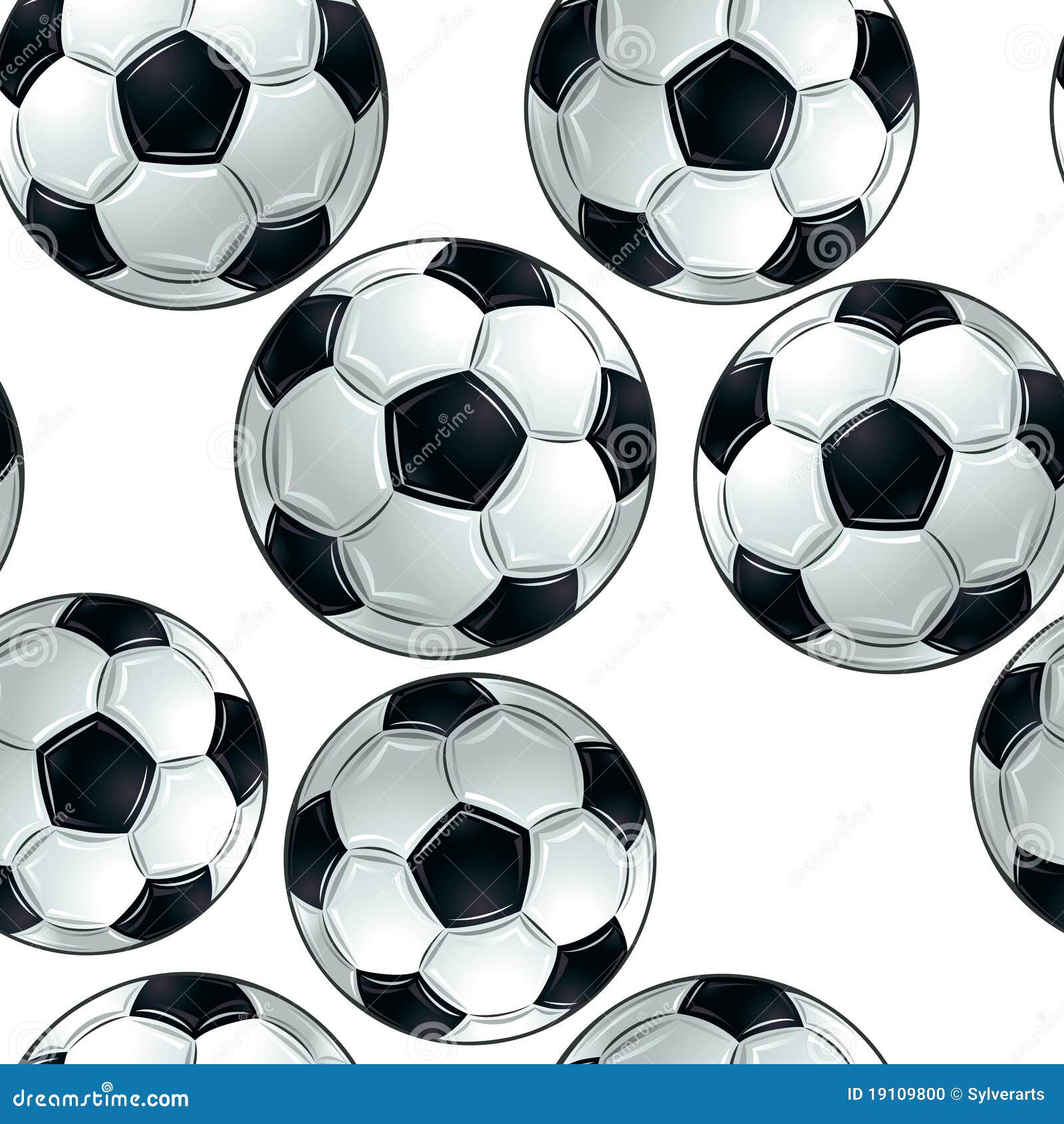 Soccer Balls Seamless Pattern. Stock Photo Image 19109800
