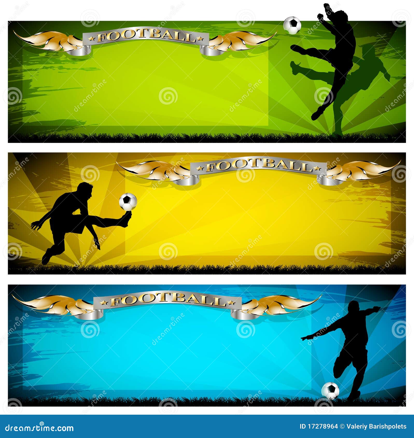 Soccer banners stock vector. Illustration of pass, popular 17278964