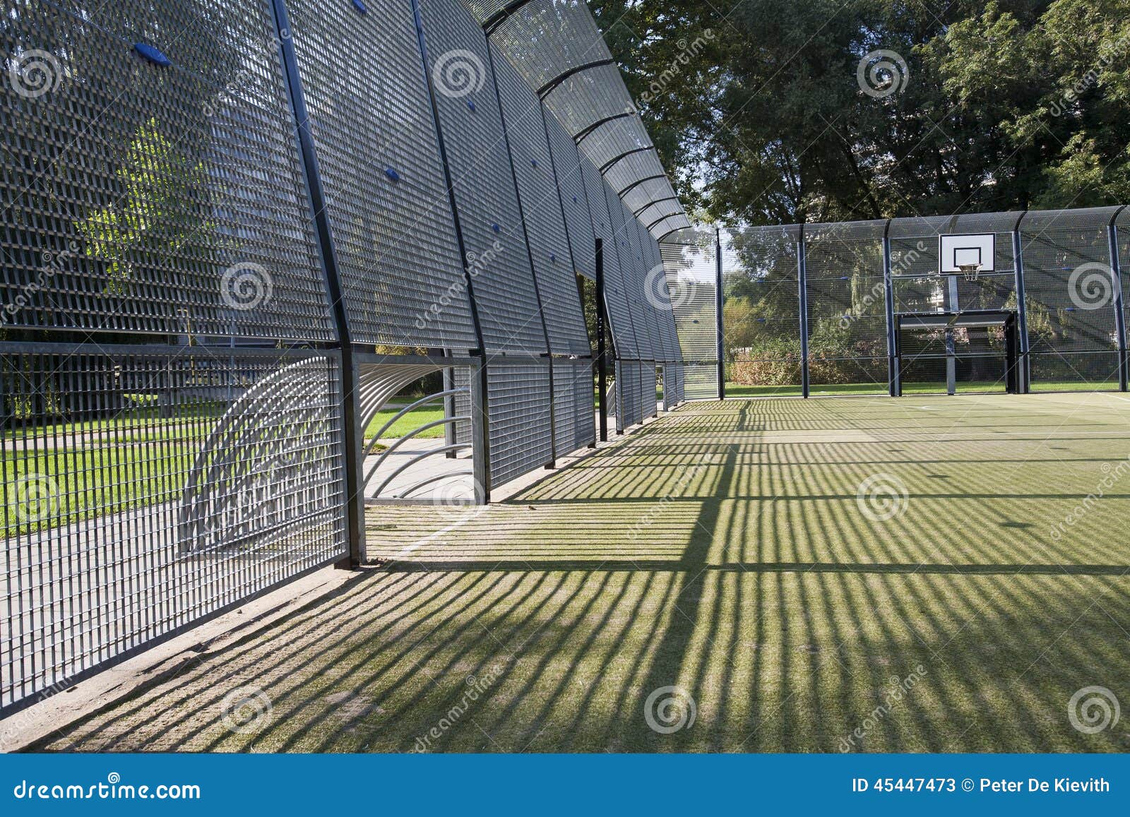 Soccer and basketball cage stock image. Image of activity 45447473