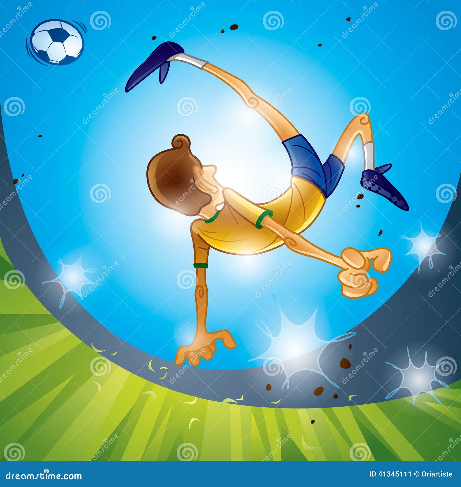Soccer Bicycle Kick stock vector. Illustration of striker 41345111