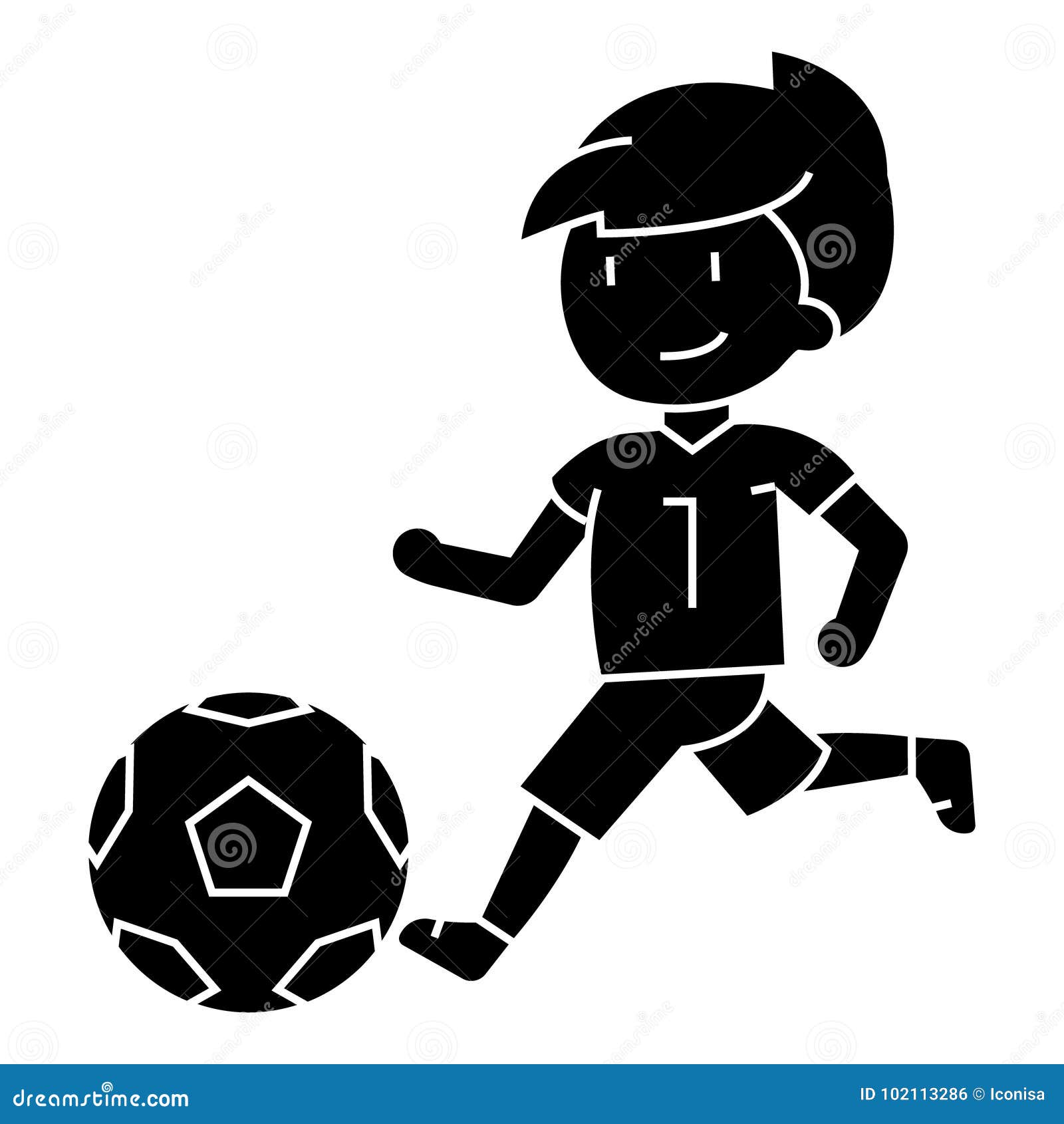 Boy Playing Football Svg