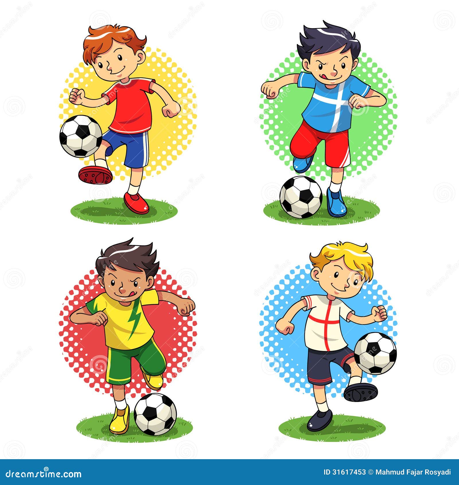 Download Soccer Boys stock vector. Illustration of poses, fullback ...
