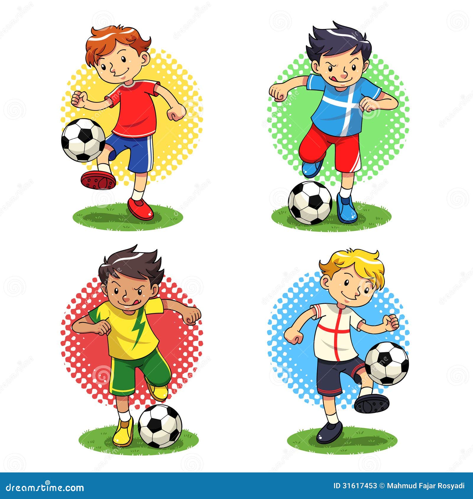 Download Soccer Boys stock vector. Illustration of poses, fullback - 31617453