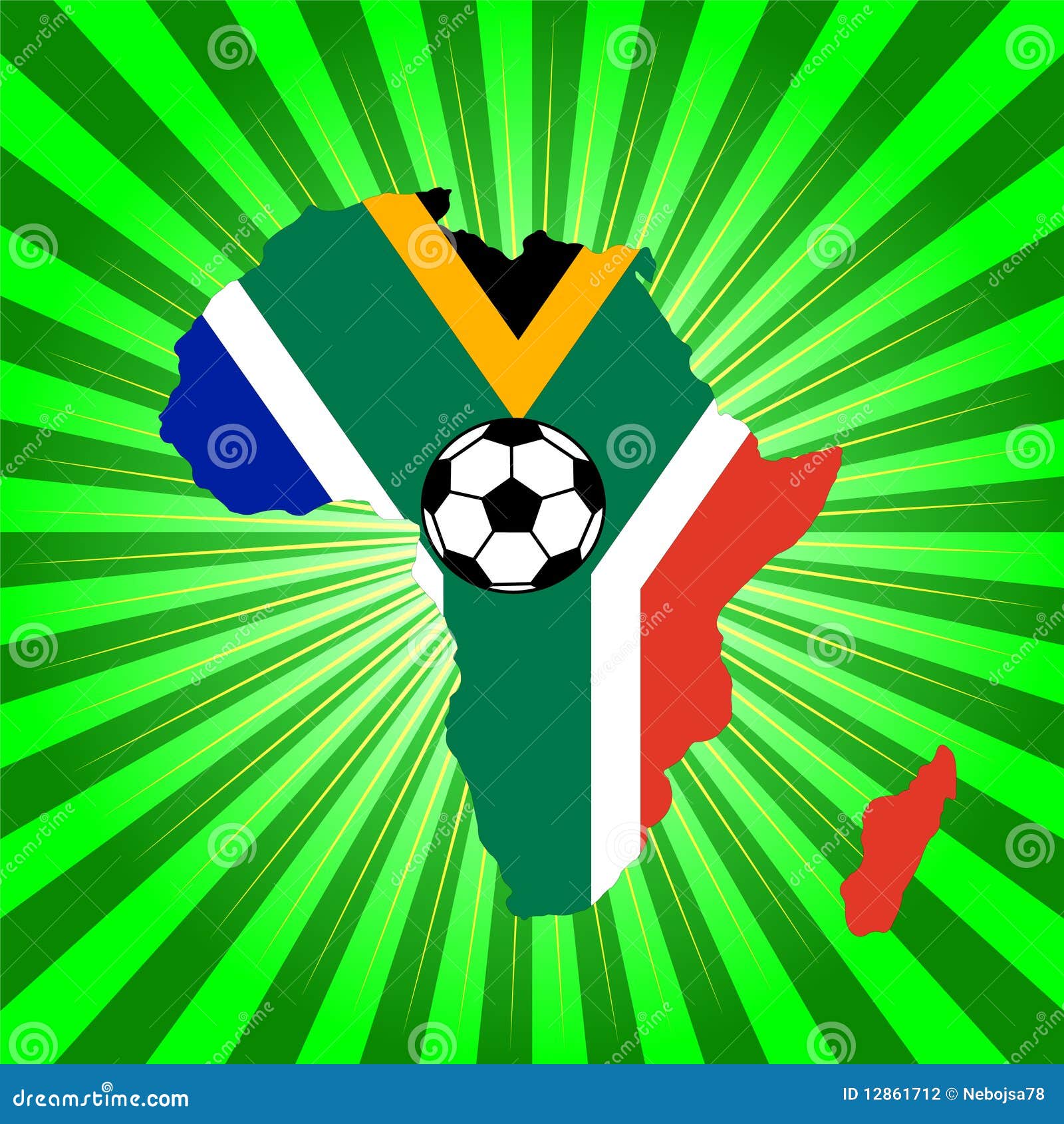 Soccer championship 2010 stock vector. Illustration of south 12861712