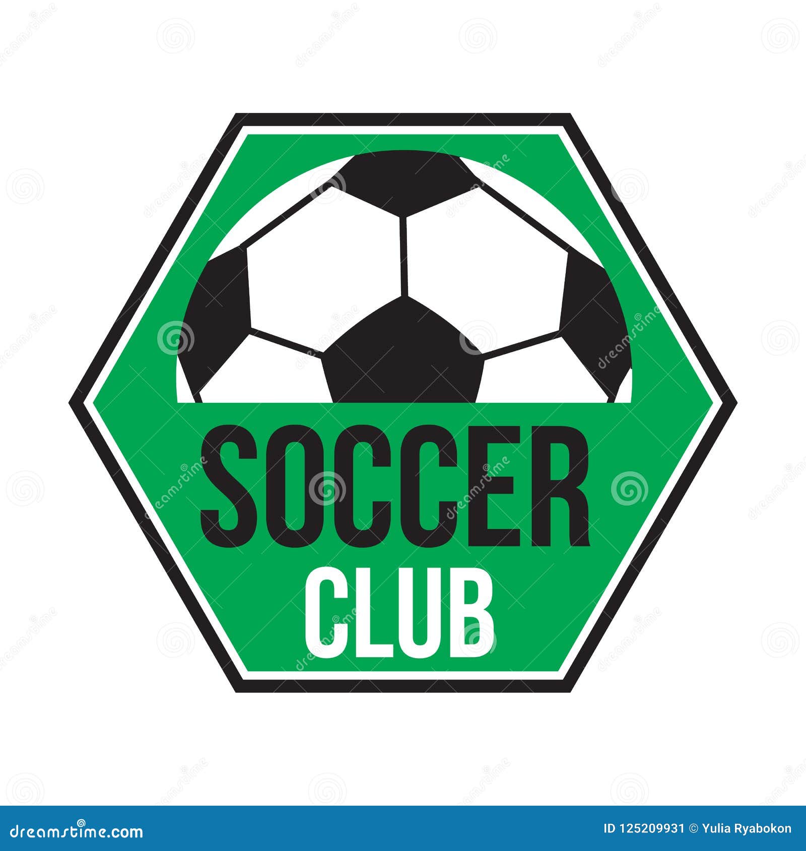 Soccer club logo stock illustration. Illustration of football - 125209931