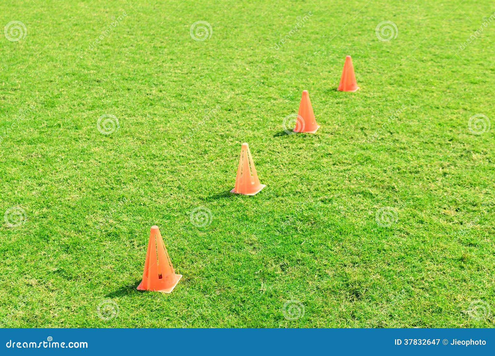 Soccer Cone Standing on Grass. Stock Image Image of cone, pursuit 37832647