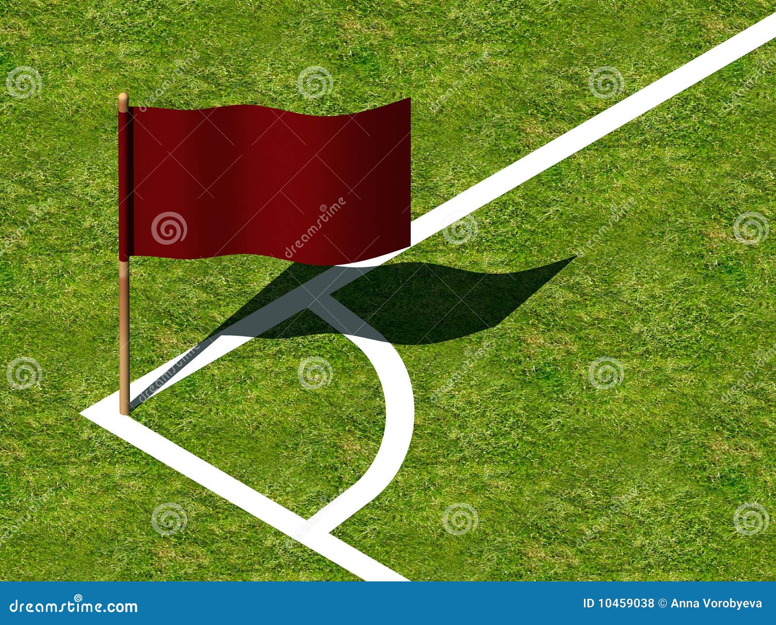 Soccer Corner Marking and Flag. Stock Illustration Illustration of