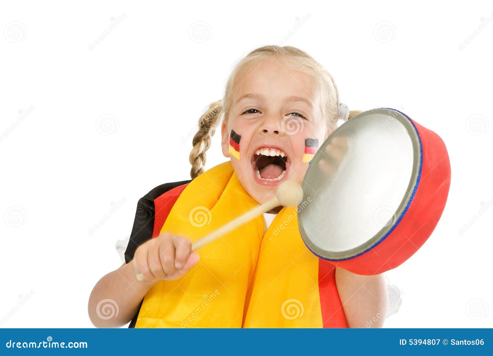 Soccer fan stock image. Image of children, european, drum 5394807