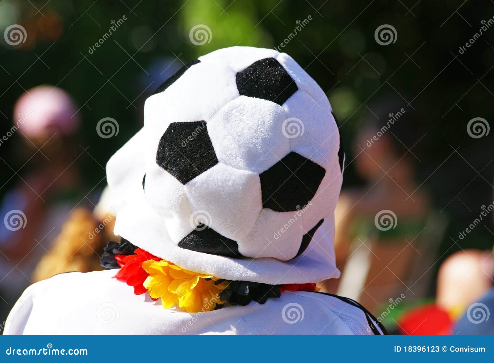 Soccer Fan with Football Hat Stock Image Image of garland, colours