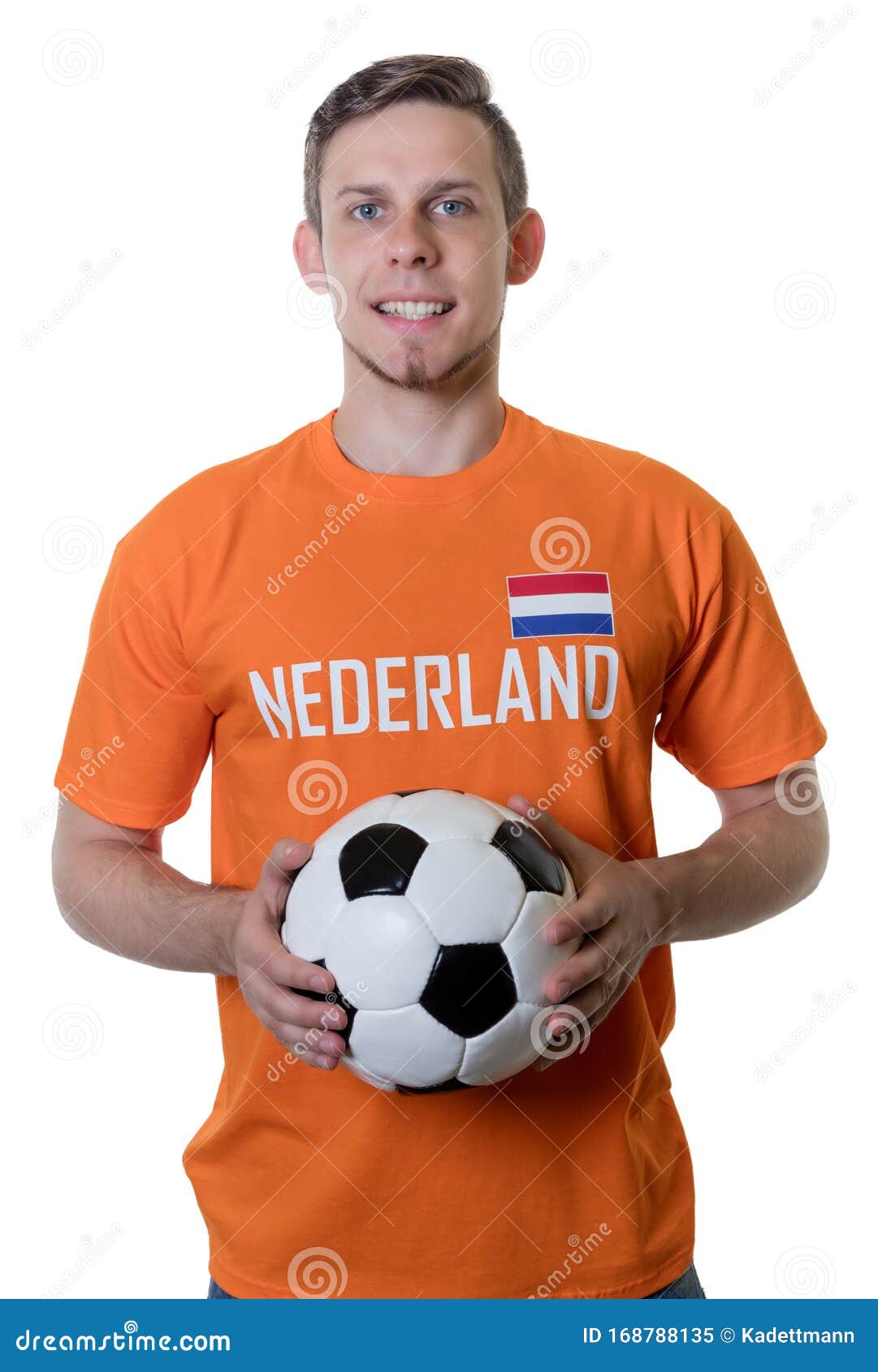 Soccer Fan From The Netherlands With Football Stock Image Image Of Person Flag 168788135