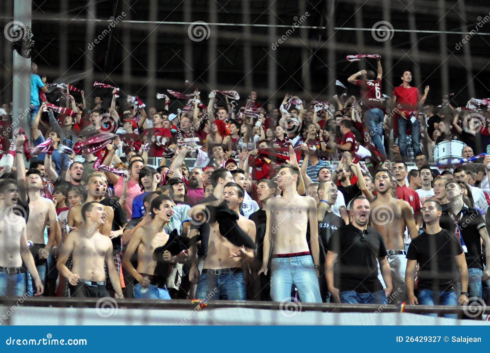 Soccer fans at stadium editorial photography. Image of friendship