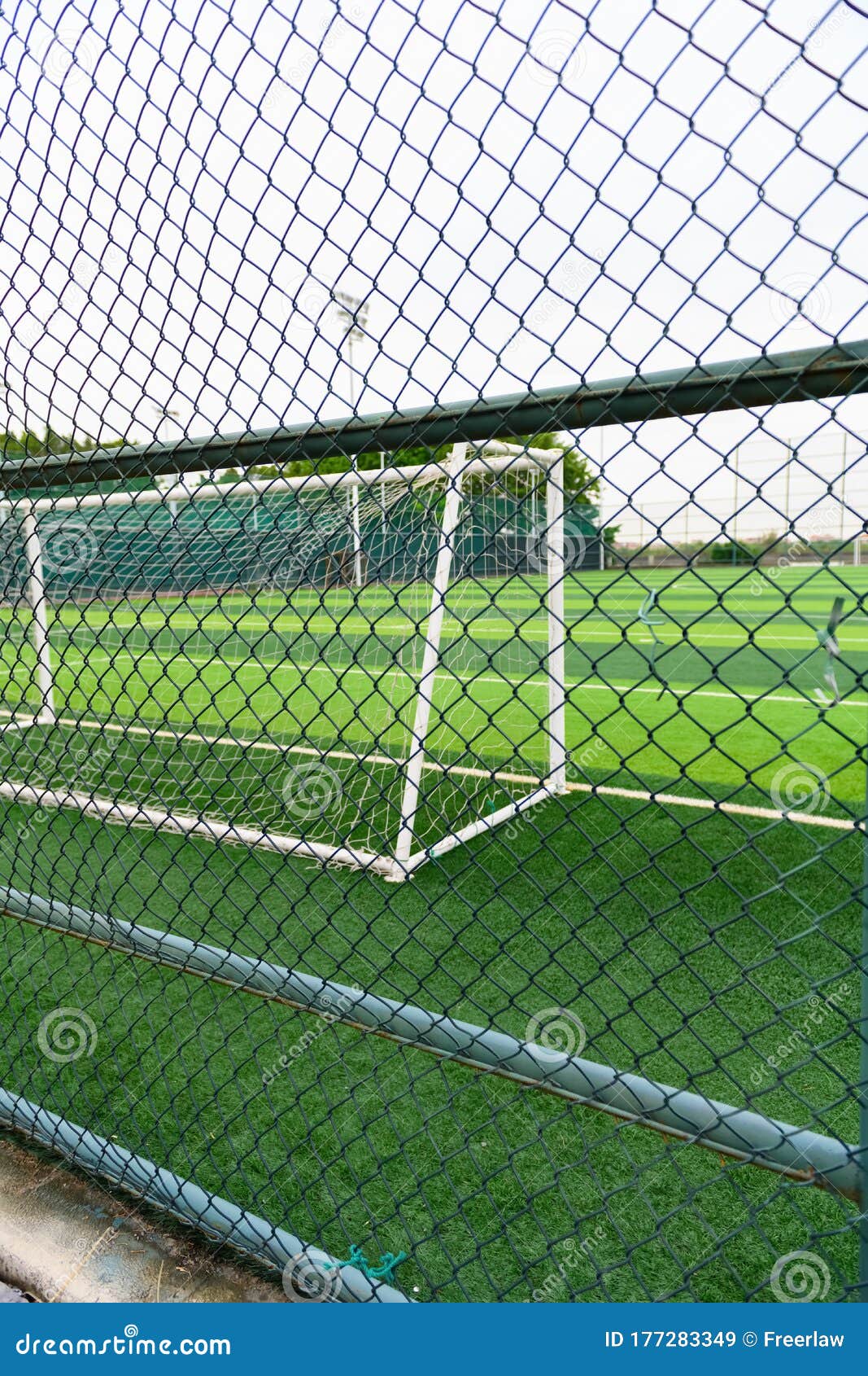 Soccer Field Behind the Fence Stock Image Image of blocked, lockout