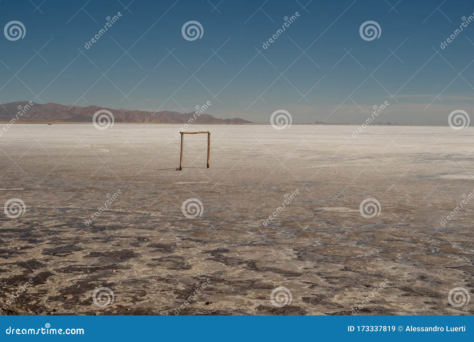 a soccer field in the middle of llas salinas grandes