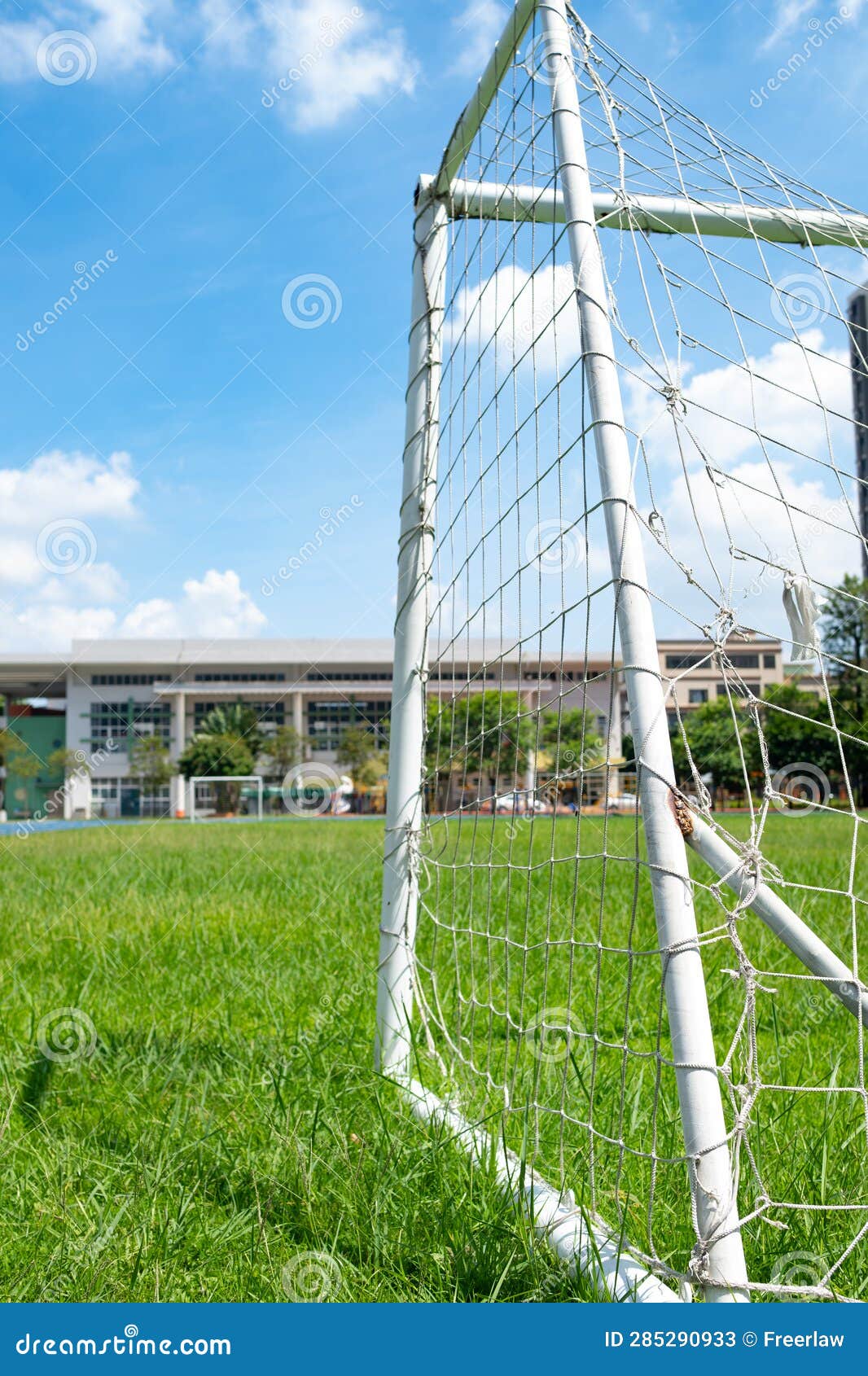 Soccer Field in a School at Vertical Composition Stock Image Image of champion, playground
