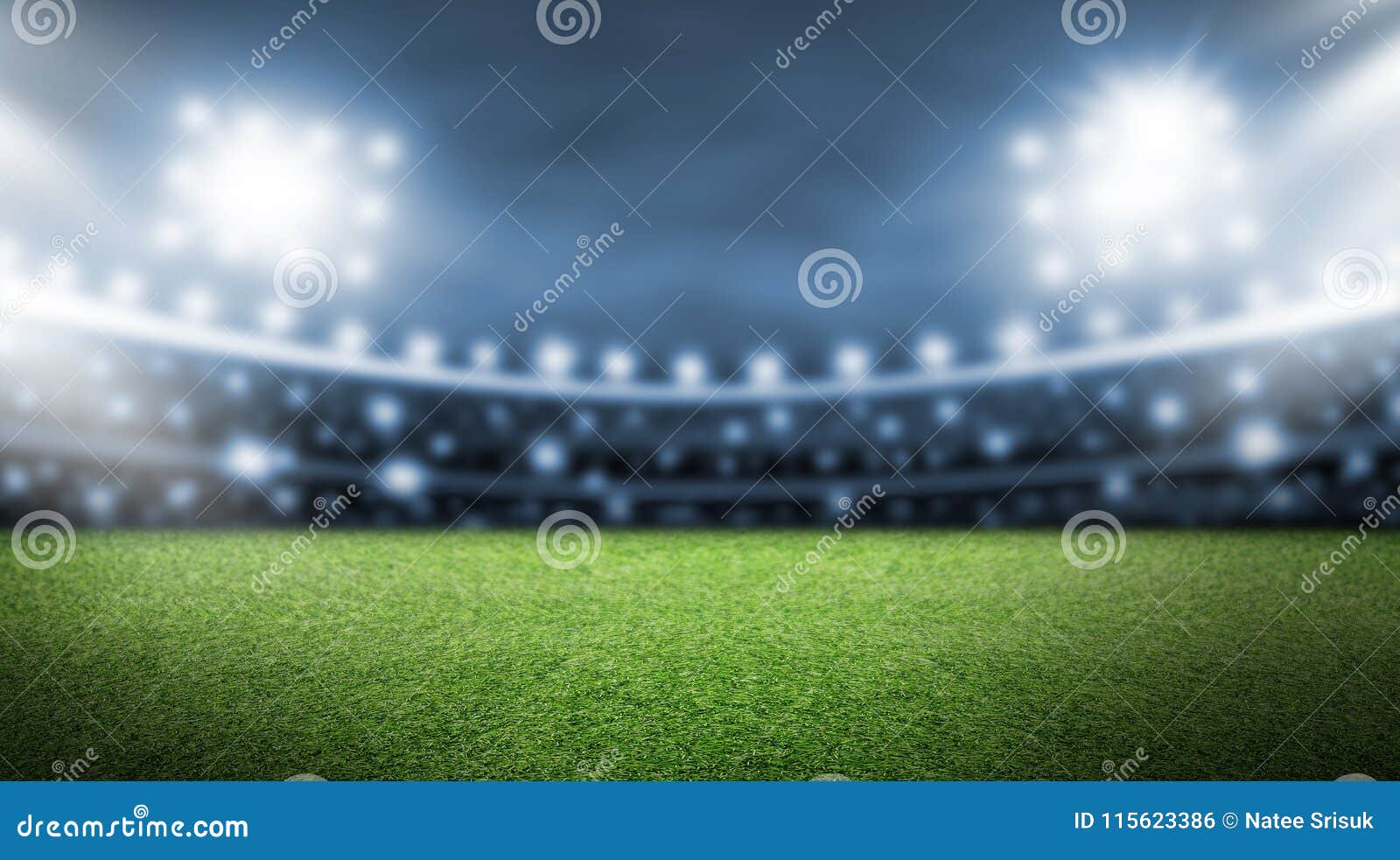 soccer field and spotlight background in the stadium