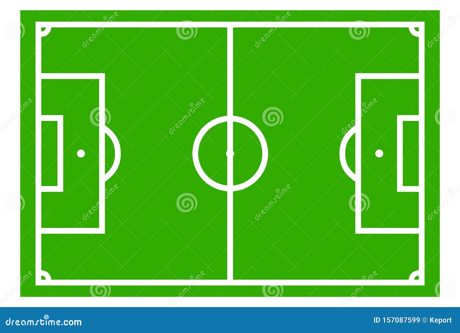 Football or Soccer Pitch Template with Green Color Stock Illustration Football or Soccer Pitch Template with Green Color Stock Illustration