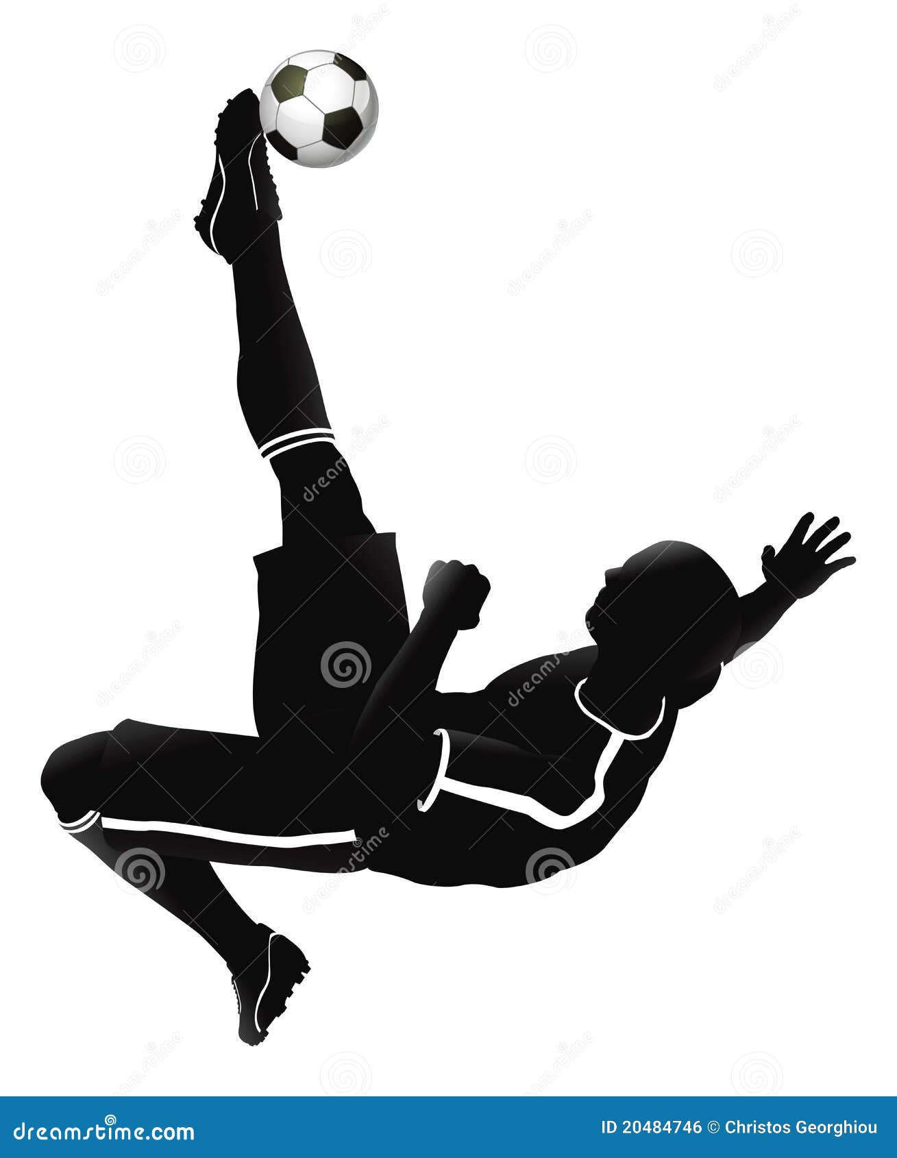 Soccer player head shooting a ball Royalty Free Vector Image