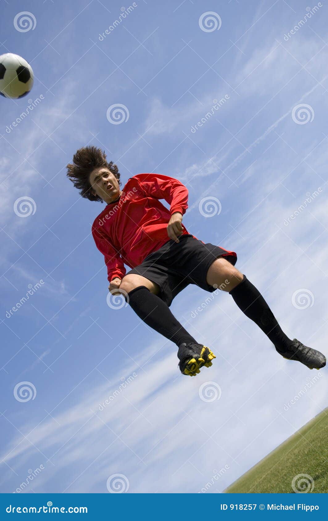Soccer Football Player Making Header Stock Image Image of world
