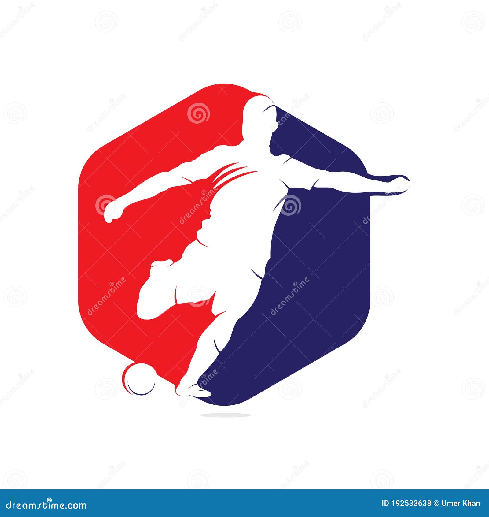 Soccer and Football Player Man Logo Vector. Stock Vector - Illustration ...