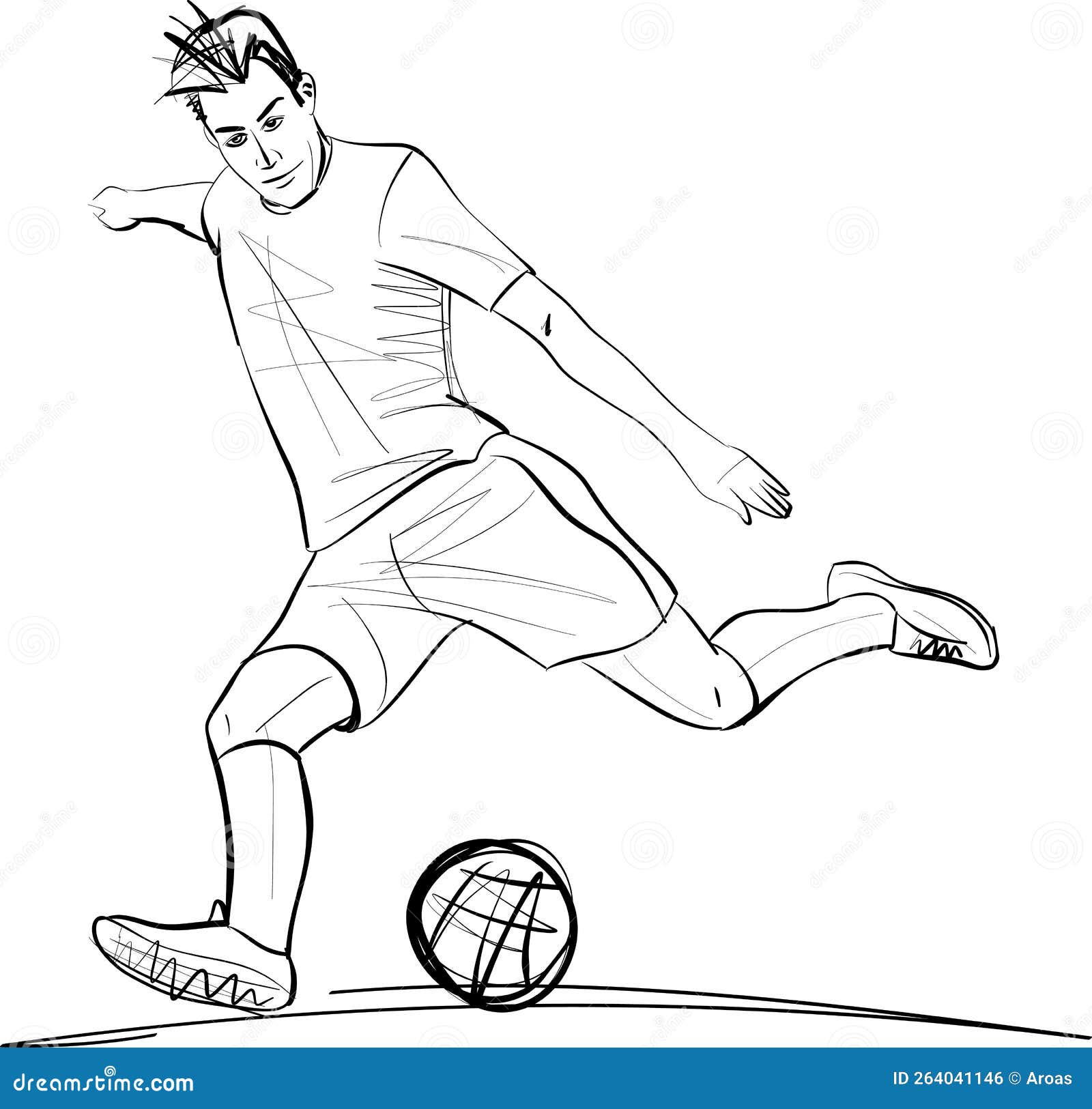 Sketch of a soccer ball Royalty Free Vector Image
