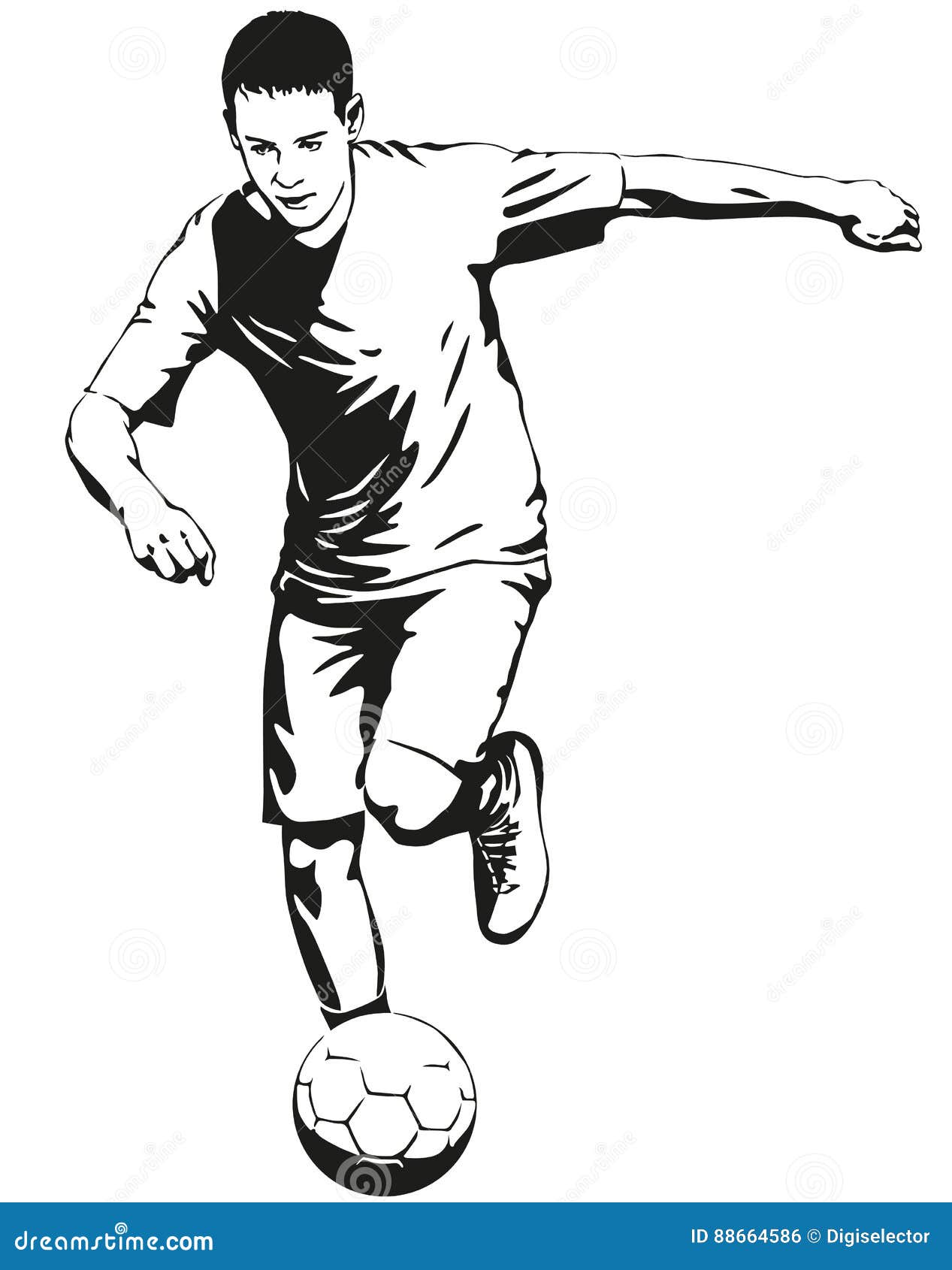 Soccer Football Player stock vector. Illustration of boots - 88664586