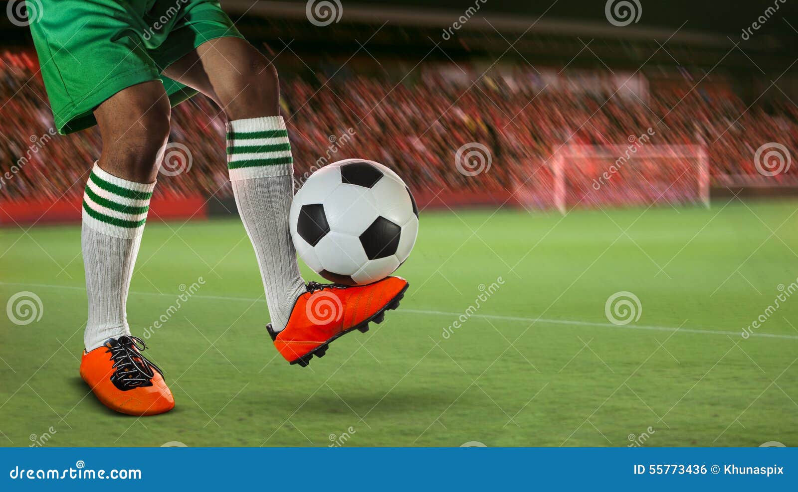 Soccer Football Players in Sport Stadium Field Against Fan Club Stock Photo  - Image of shoe, ball: 55773436