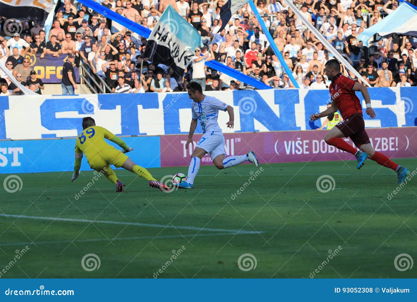 Players of HNK Rijeka celebrate after scoring a goal during the