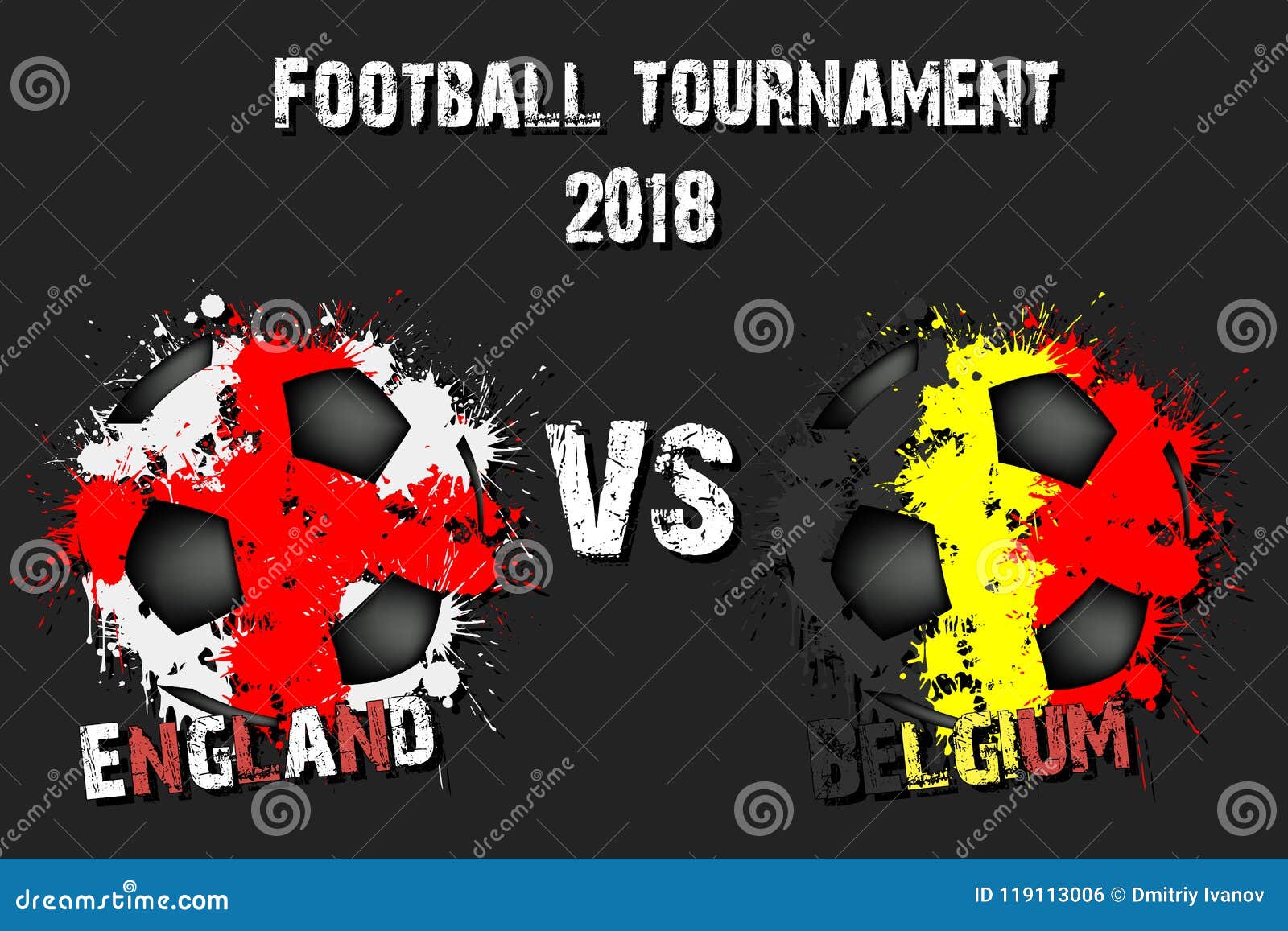 Soccer Game England Vs Belgium Stock Vector - Illustration of football