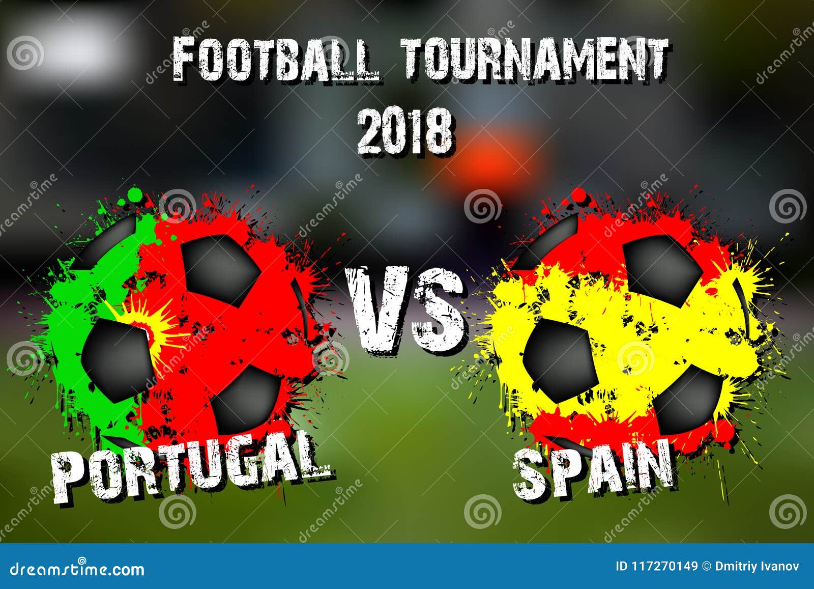 Soccer Game Portugal Vs Spain Stock Vector - Illustration of round