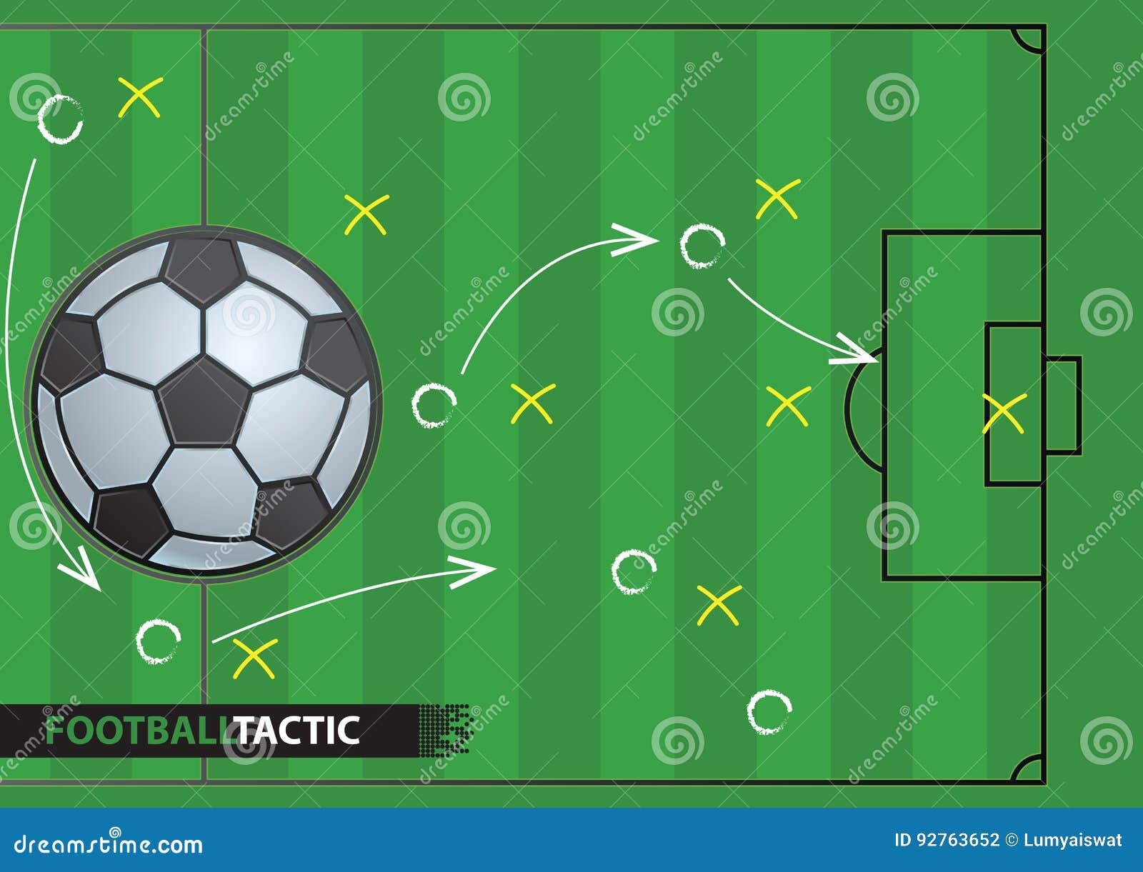 Soccer Game Strategy Plan. Football Background. Stock Vector