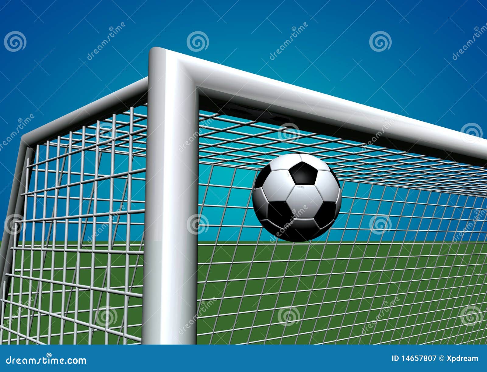 Soccer Goal Clipart. Ball In Goal Vector Clipart. Soccer Isolated
