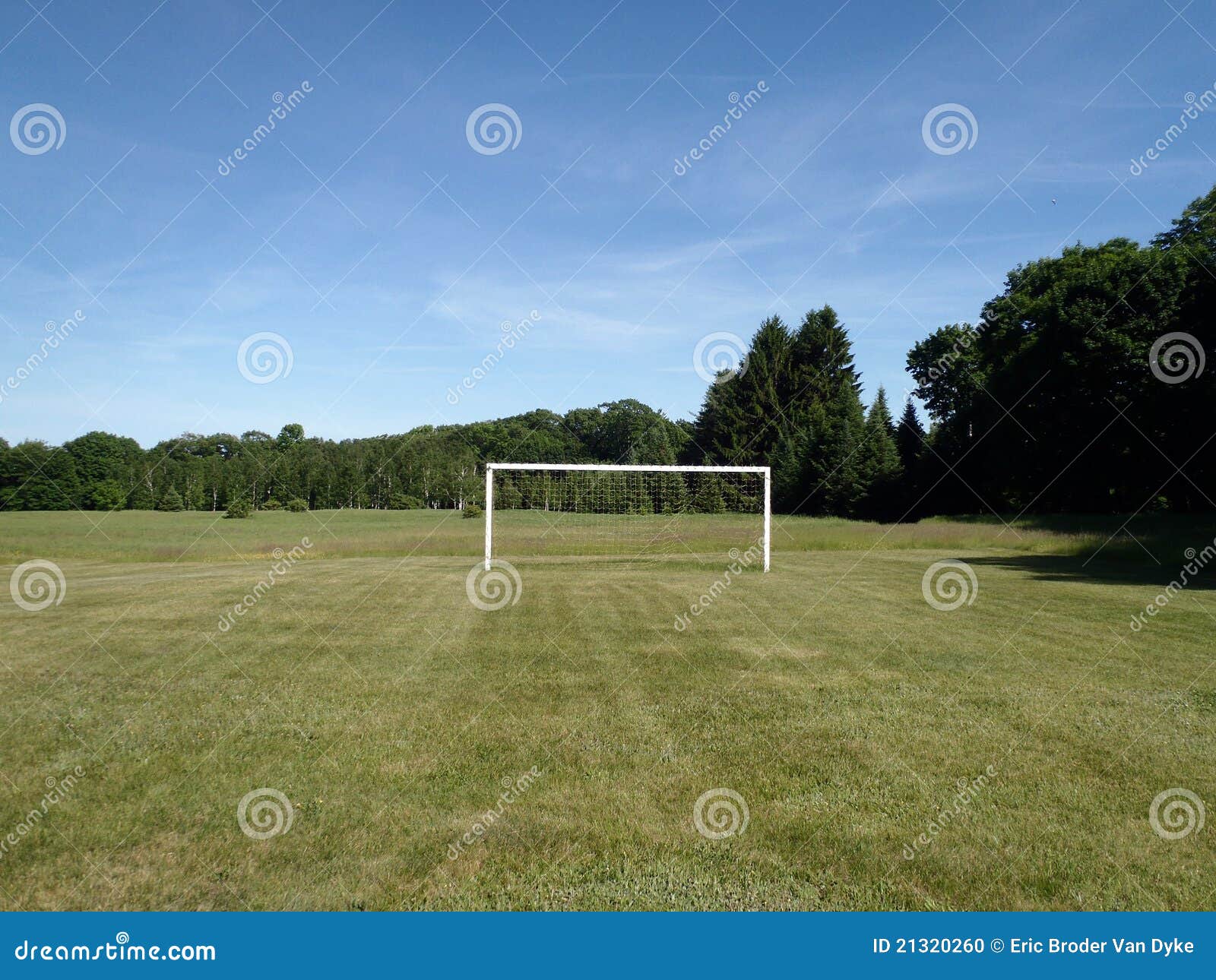 Soccer Goal in a Grass Field Stock Photo Image of keeper, blue 21320260