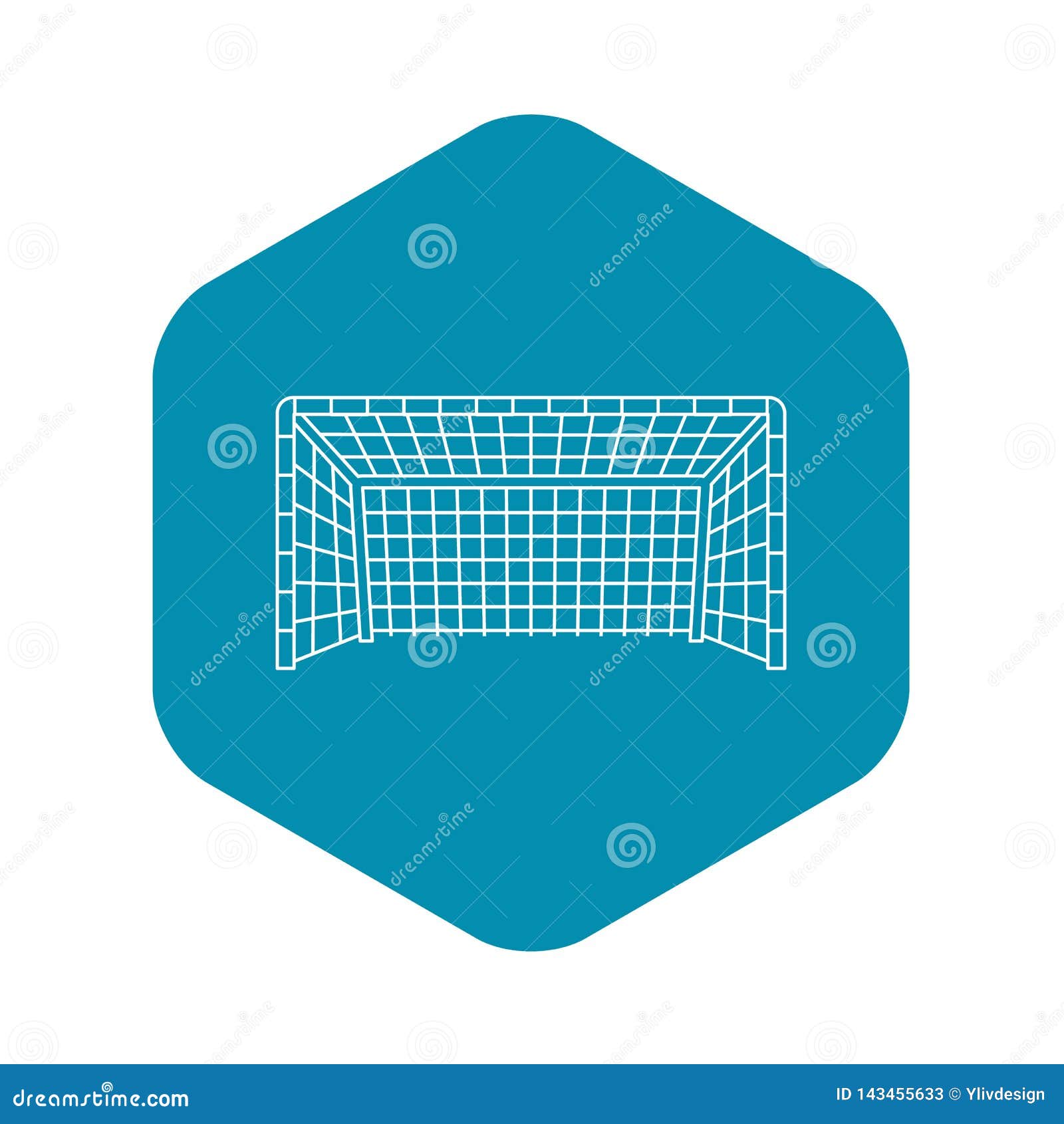Soccer Goal Icon, Outline Style Stock Vector Illustration of