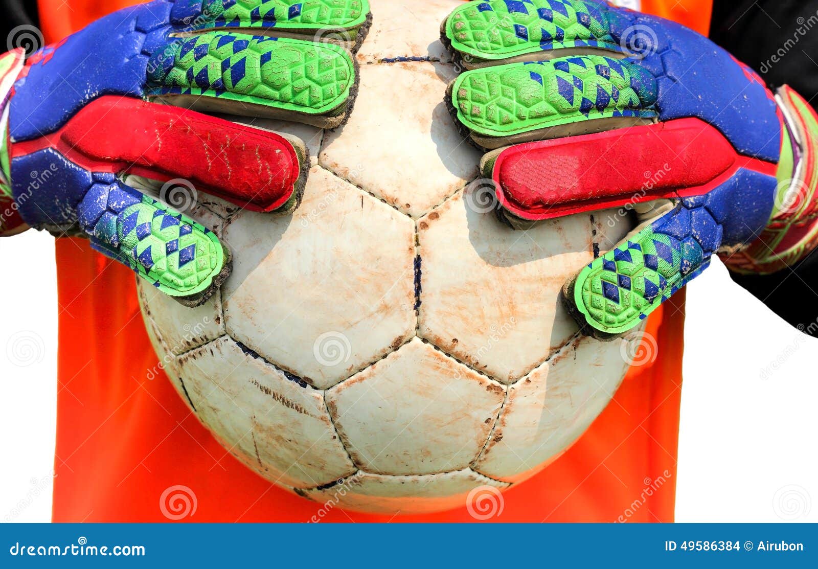 Soccer Goalkeeper Catching Ball with Hands Stock Photo Image of