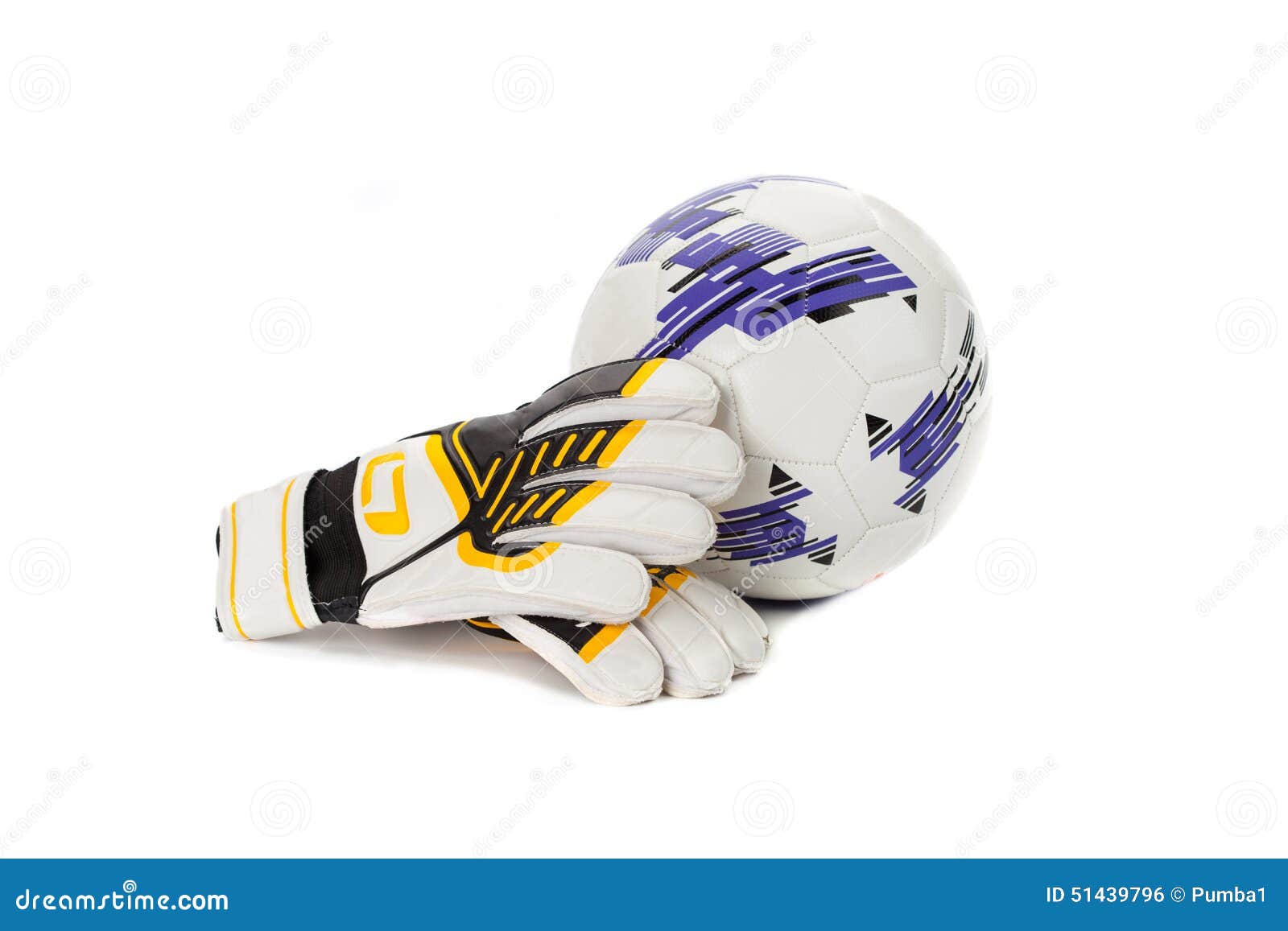 Soccer Goalkeeper Gloves and a Ball on White Stock Photo Image of