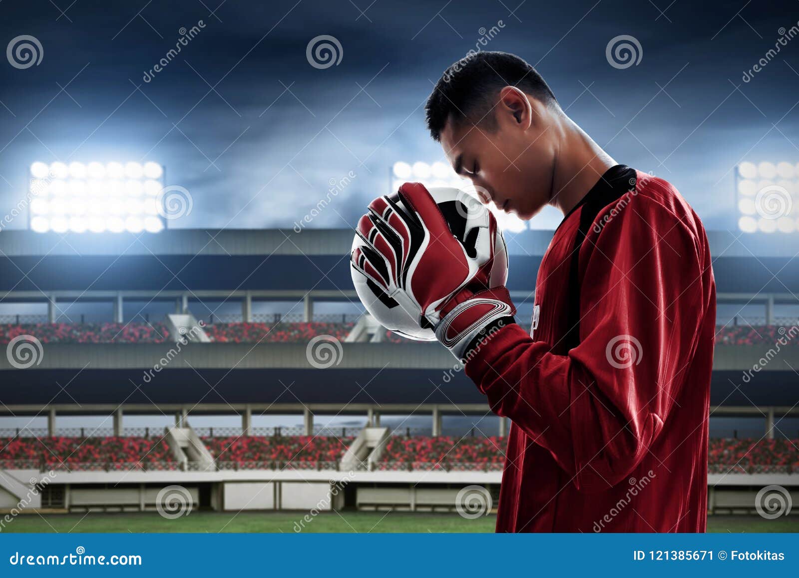 Soccer Goalkeeper Hold Soccer Ball Stock Image Image of game, field