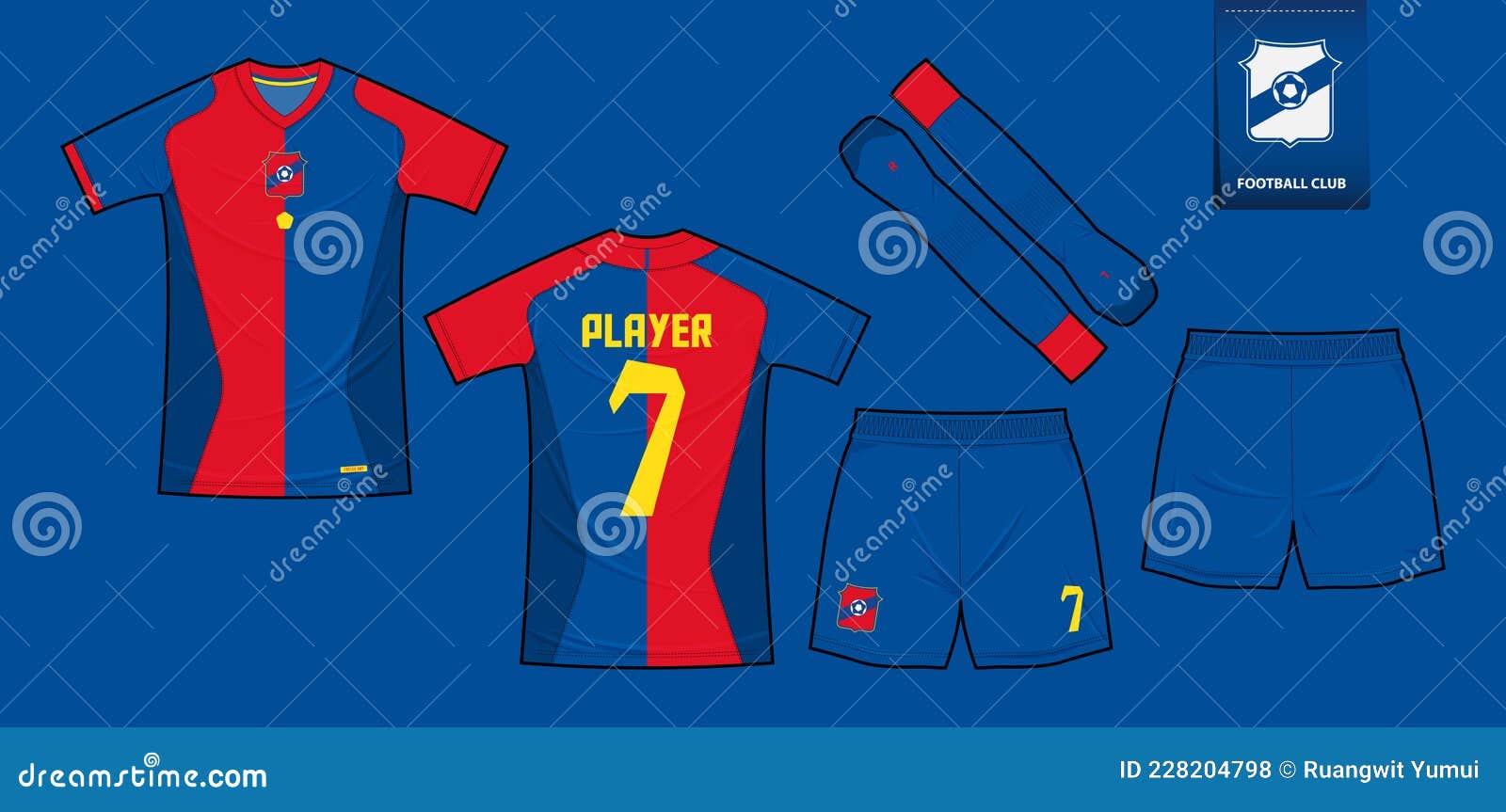 Soccer Jersey Or Football Kit, Short, Sock Template For Sport Club