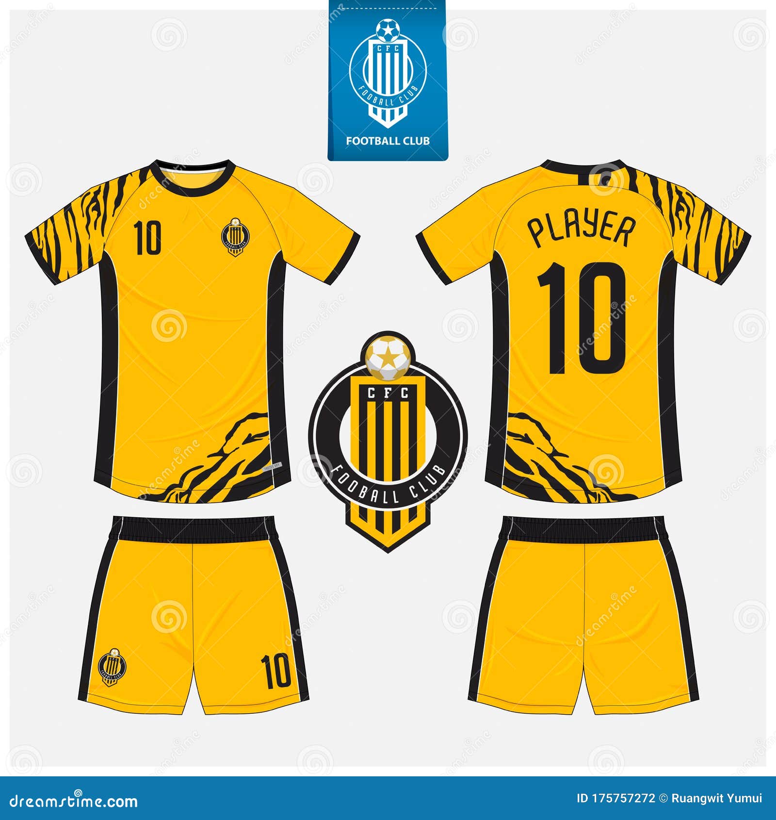 Soccer Jersey Or Football Kit Template Design For Colombia National Football  Team Front And Back View Soccer Uniform Football T Shirt Mock Up With Flat  Logo Design Stock Illustration - Download Image