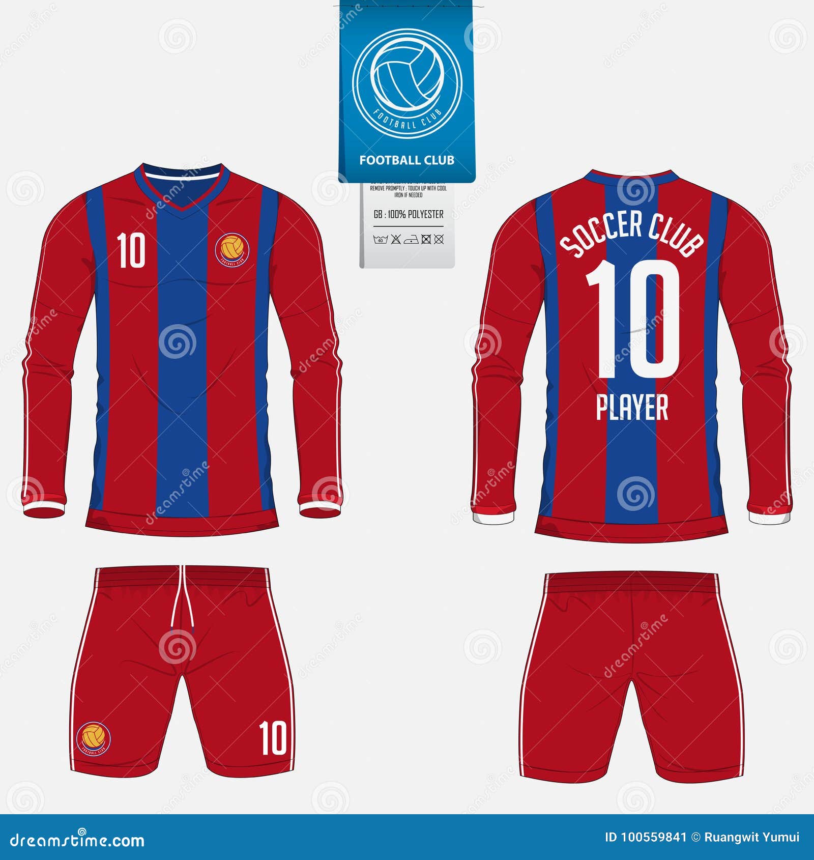 Soccer Jersey Template For Football Club Or Sportswear Uniforms