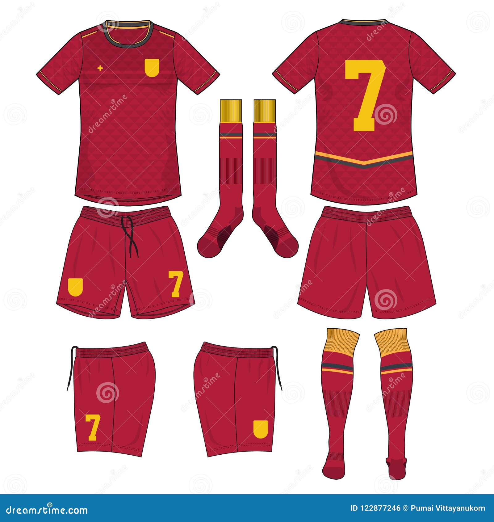 red and yellow soccer jersey