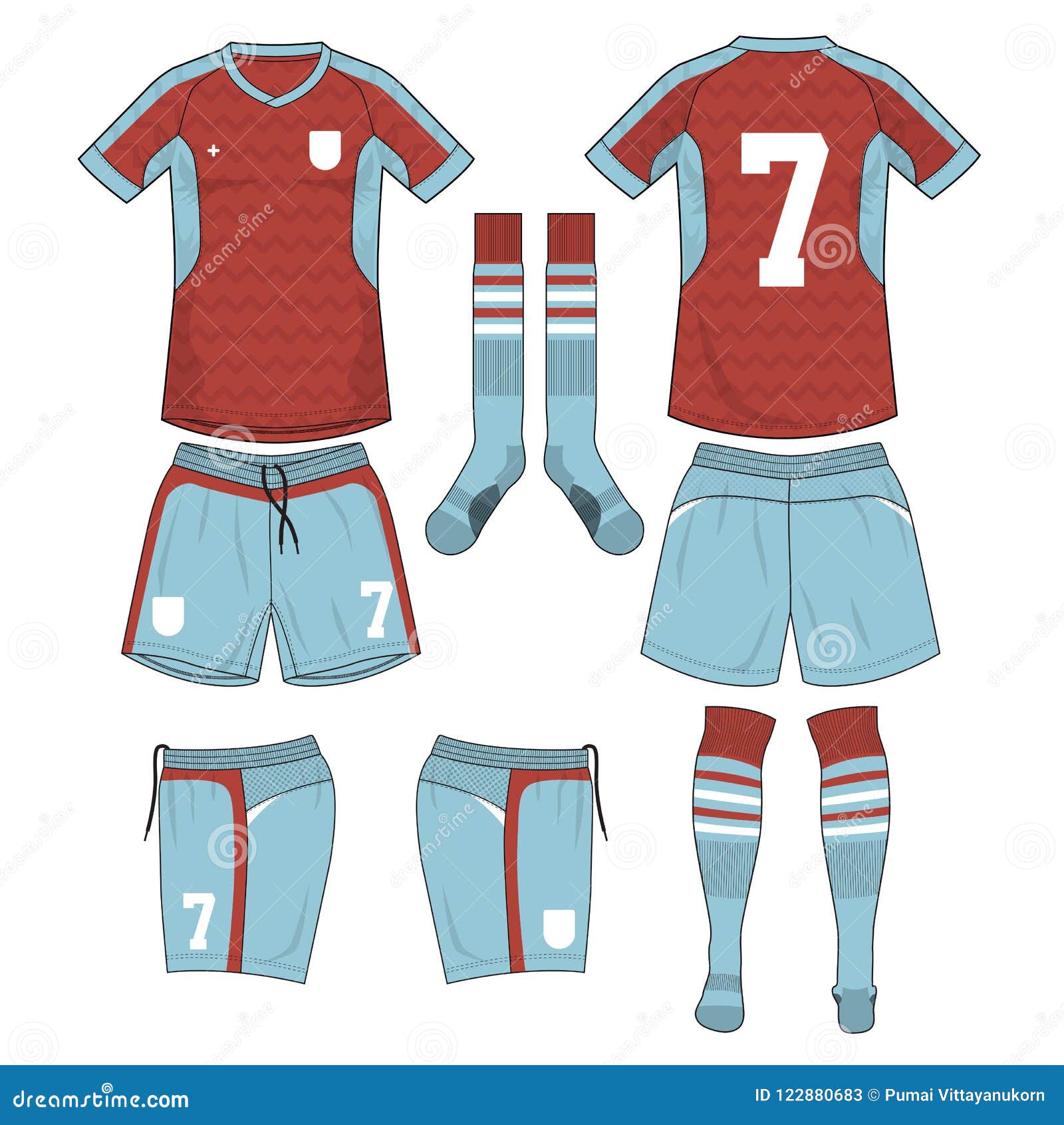 red and light blue jersey