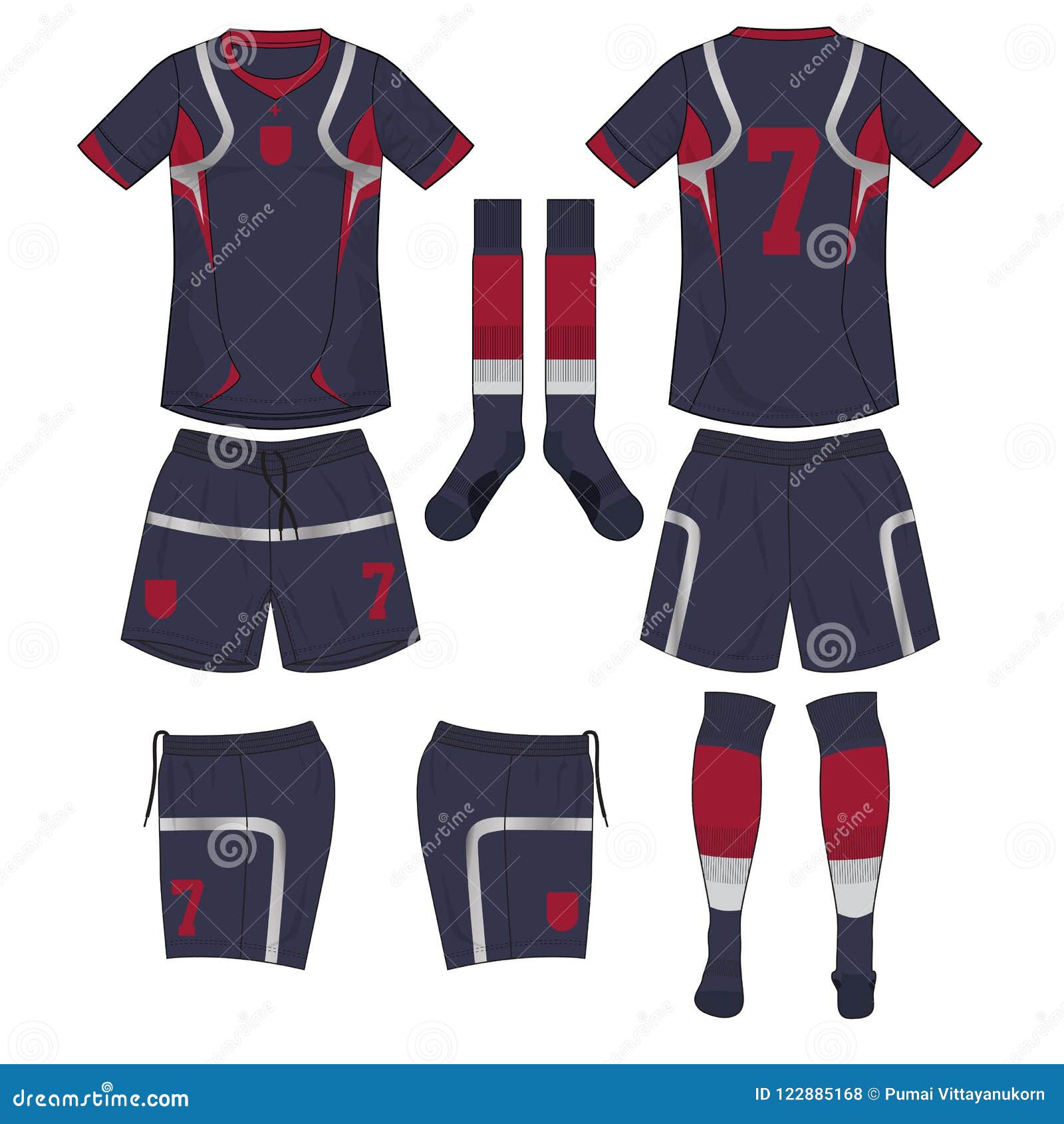 navy blue and red jersey