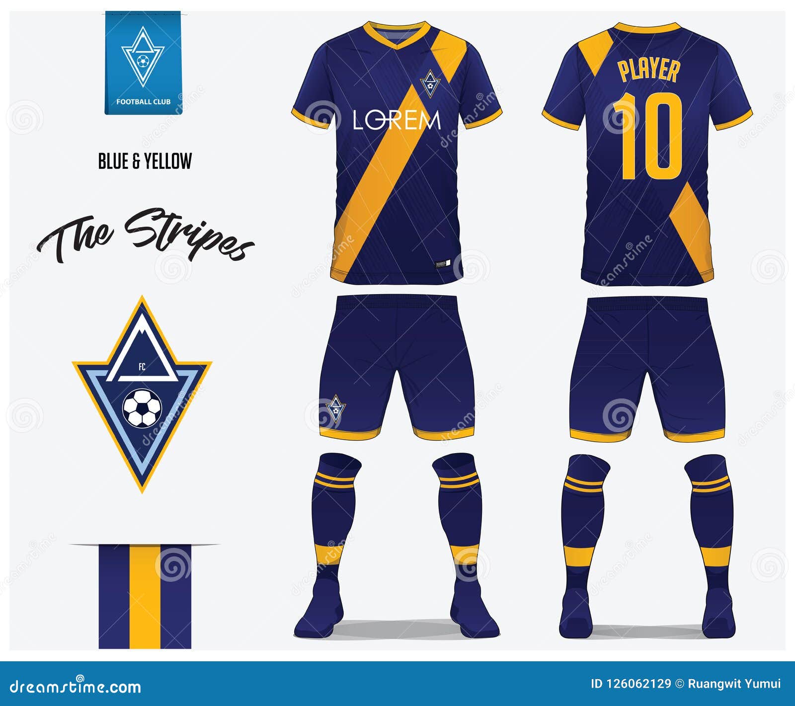soccer t-shirt design uniform set of soccer kit. football jersey template  for football club. white