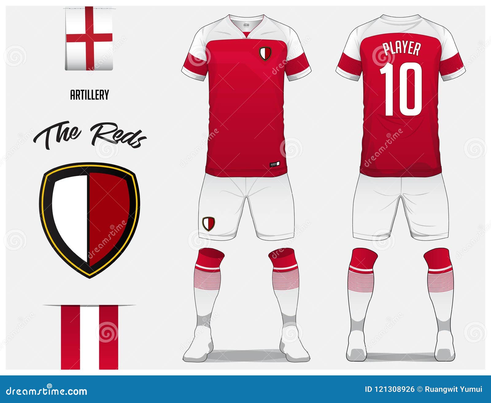 red white soccer jersey