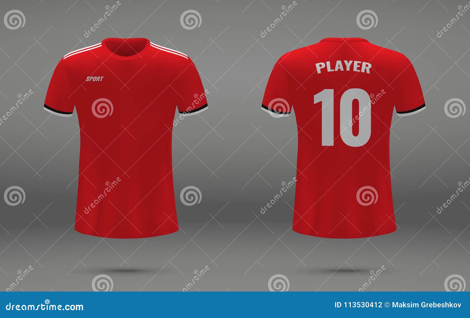 Shirt template for jersey Royalty Free Vector Image