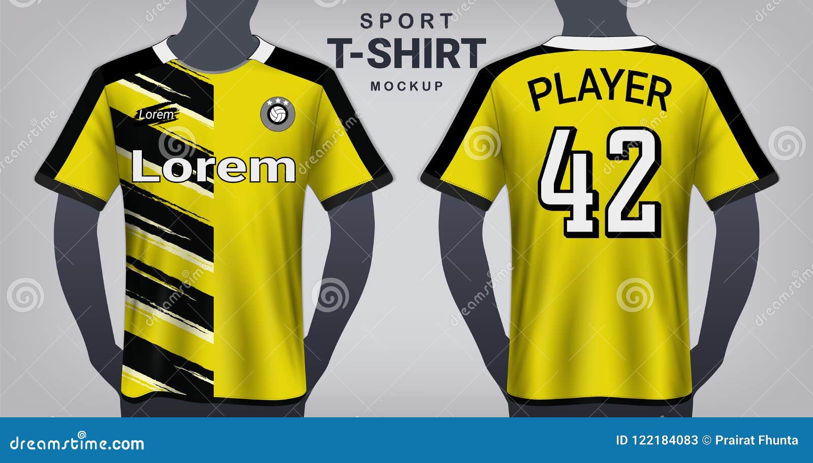 Download Soccer Jersey And Sport T-Shirt Mockup Template, Realistic Graphic Design Front And Back View ...