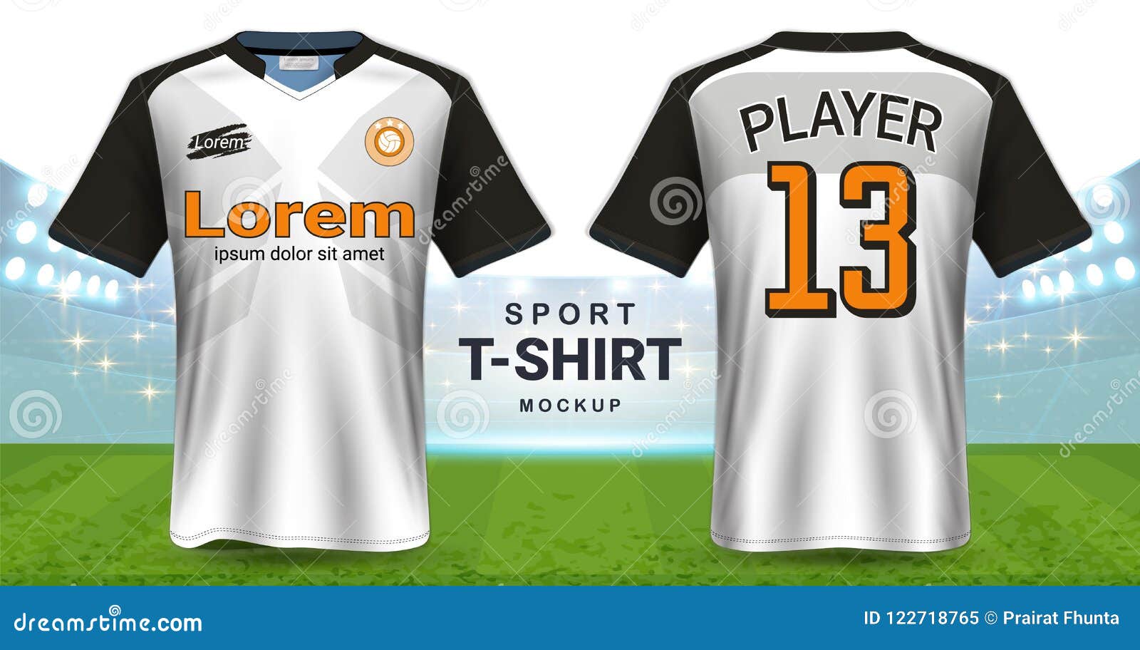 Download Soccer Jersey And Sport T Shirt Mockup Template Realistic Graphic Design Front And Back View For Football Kit Uniforms Stock Vector Illustration Of Graphics Club 122718765 Free Mockups
