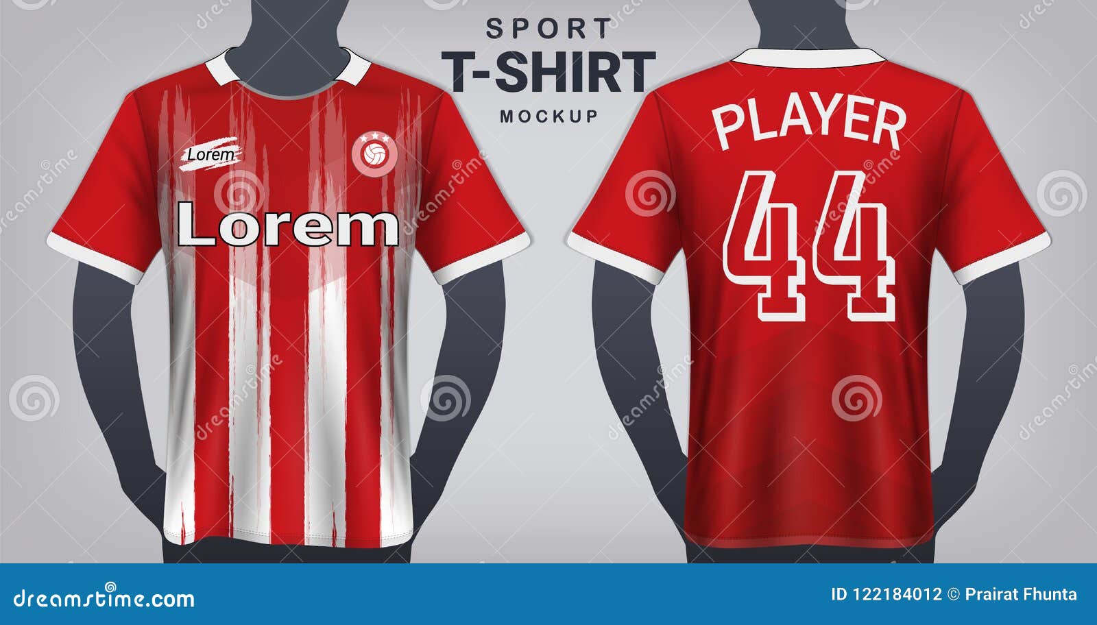 Download Soccer Jersey And Sport T-Shirt Mockup Template, Realistic Graphic Design Front And Back View ...